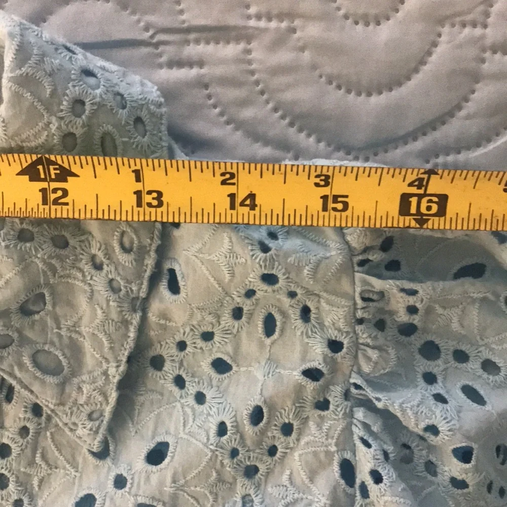 On 34th Blue Cool Eyelet Blouse Top Spring Plus Size Curve Loving Size… - Picture 12 of 15